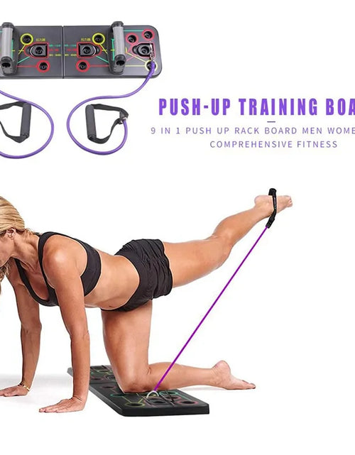 Load image into Gallery viewer, 9-in-1 Push Up Board with Resistance Bands
