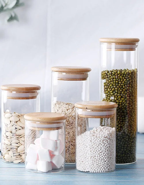 Load image into Gallery viewer, Bamboo-Covered High Borosilicate Glass Food Storage Containers
