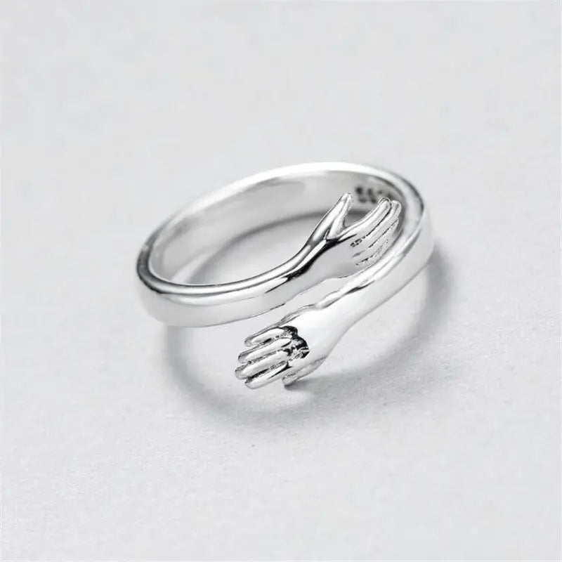 Silver Plated Love Hug Rings