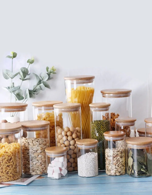 Load image into Gallery viewer, Bamboo-Covered High Borosilicate Glass Food Storage Containers
