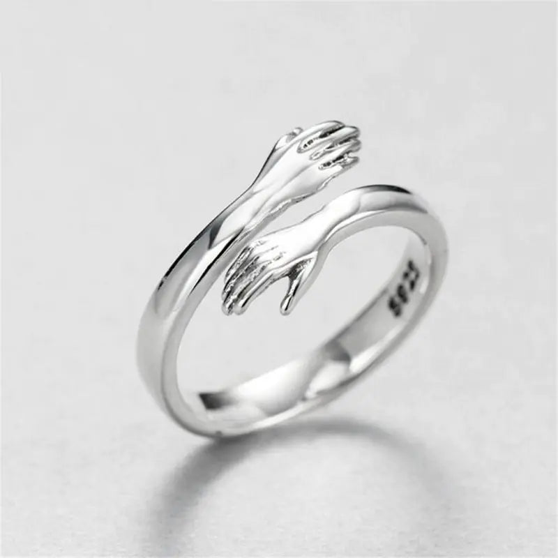 Silver Plated Love Hug Rings