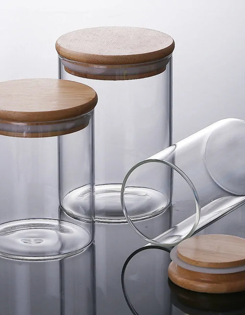 Load image into Gallery viewer, Bamboo-Covered High Borosilicate Glass Food Storage Containers
