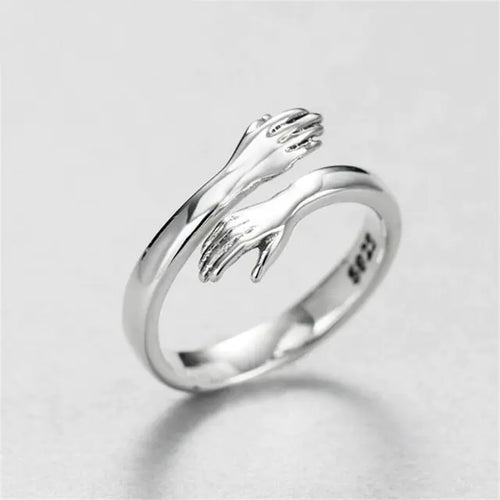 Load image into Gallery viewer, Silver Plated Love Hug Rings
