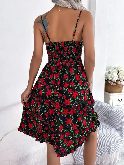 Load image into Gallery viewer, Printed Plunge Sleeve Cami Dress
