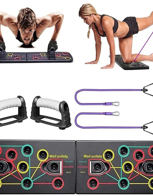 Load image into Gallery viewer, 9-in-1 Push Up Board with Resistance Bands
