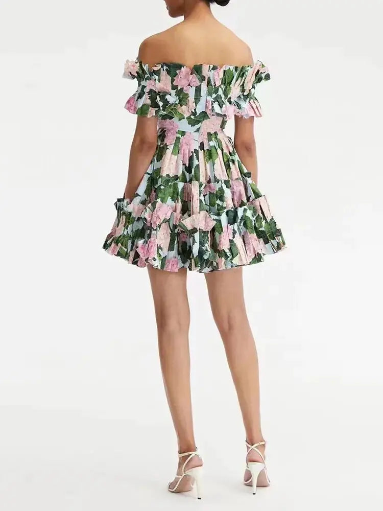 Summer Floral Ruched Dresses