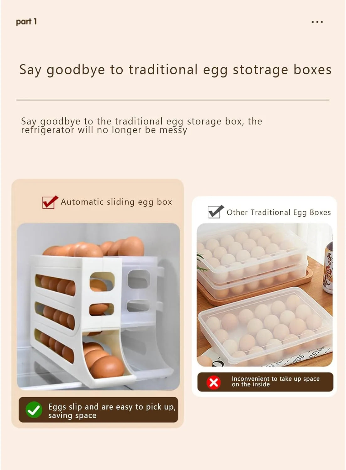 4 Tiers Egg Holder for Fridge