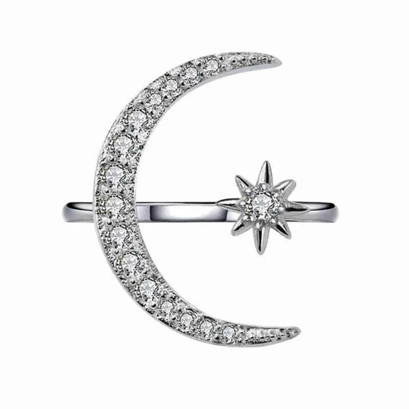 Moon & Star Ring