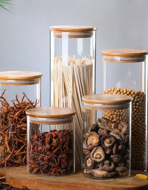 Load image into Gallery viewer, Bamboo-Covered High Borosilicate Glass Food Storage Containers
