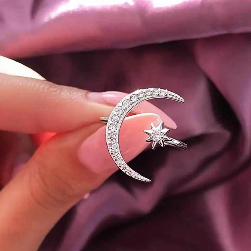 Moon & Star Ring