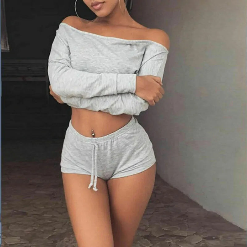 Hot crop top with shorts